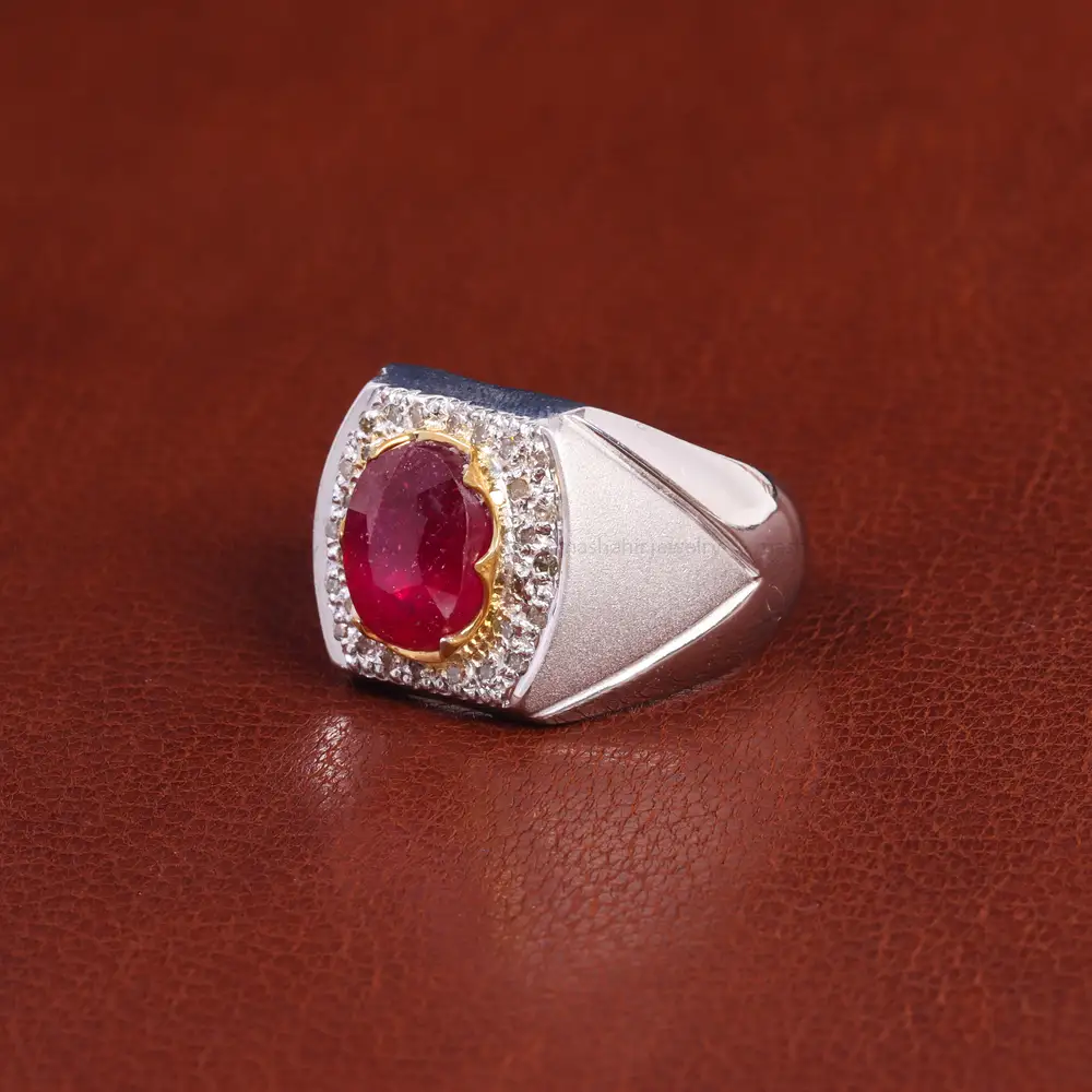 انگشتر یاقوت سرخ مردانه کد 21875