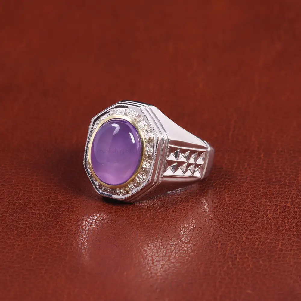 انگشتر عقیق سوسنی مردانه کد 21882