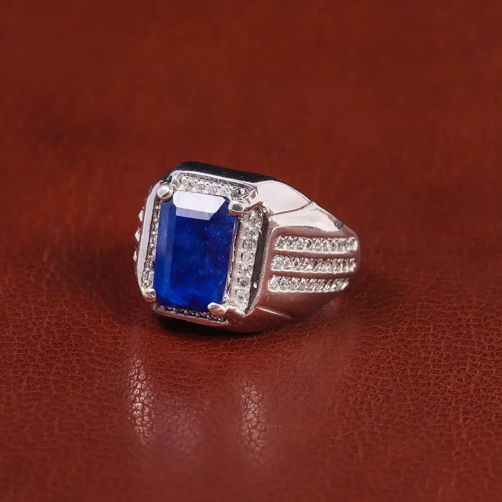 انگشتر یاقوت کبود مردانه کد 21892