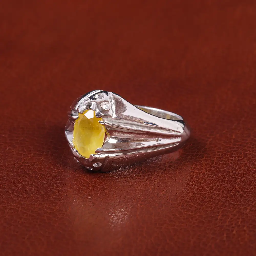 انگشتر یاقوت زرد مردانه کد 21922