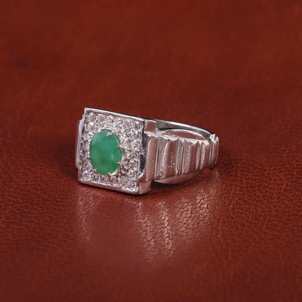 انگشتر زمرد مردانه کد 21930