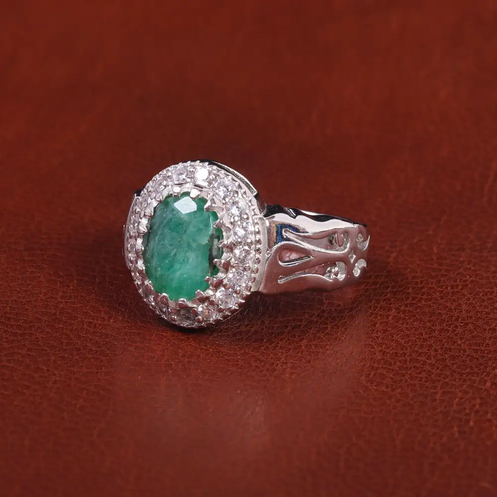 انگشتر زمرد مردانه کد 21932