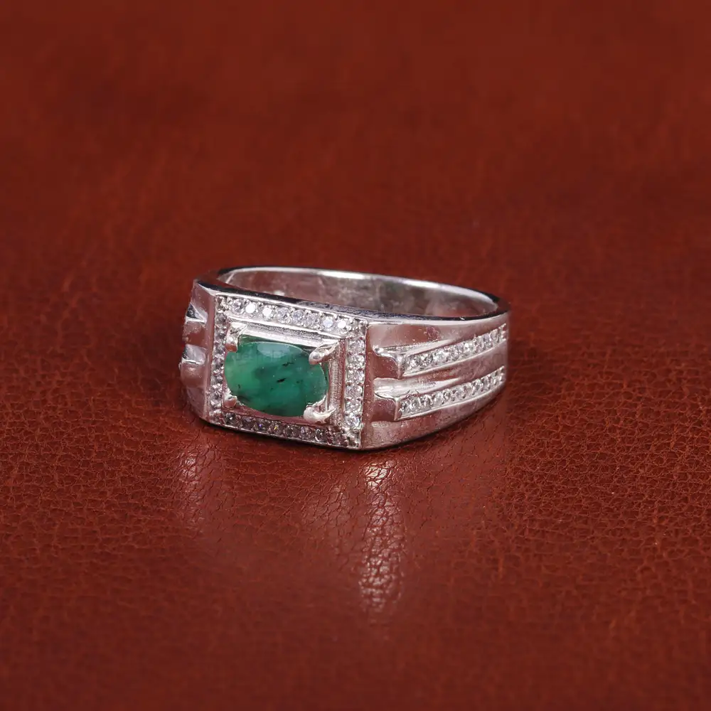 انگشتر زمرد مردانه کد 21933