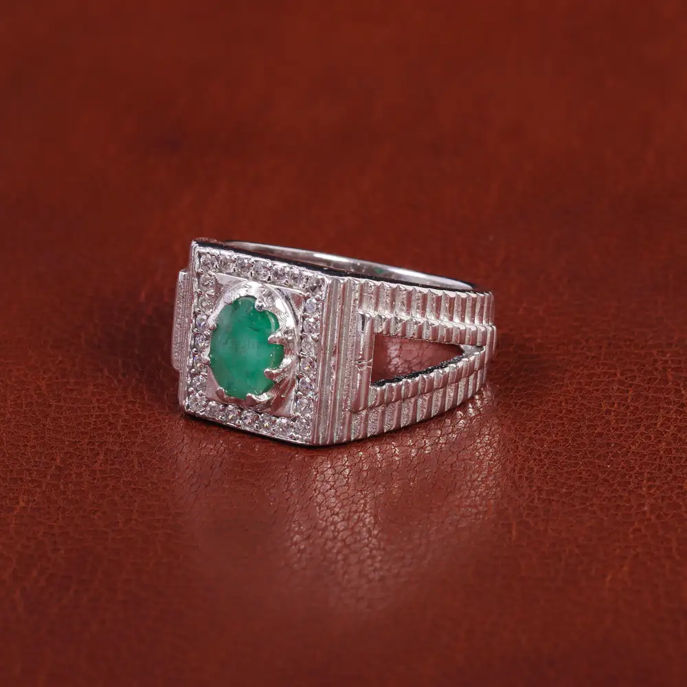 انگشتر زمرد مردانه کد 21934