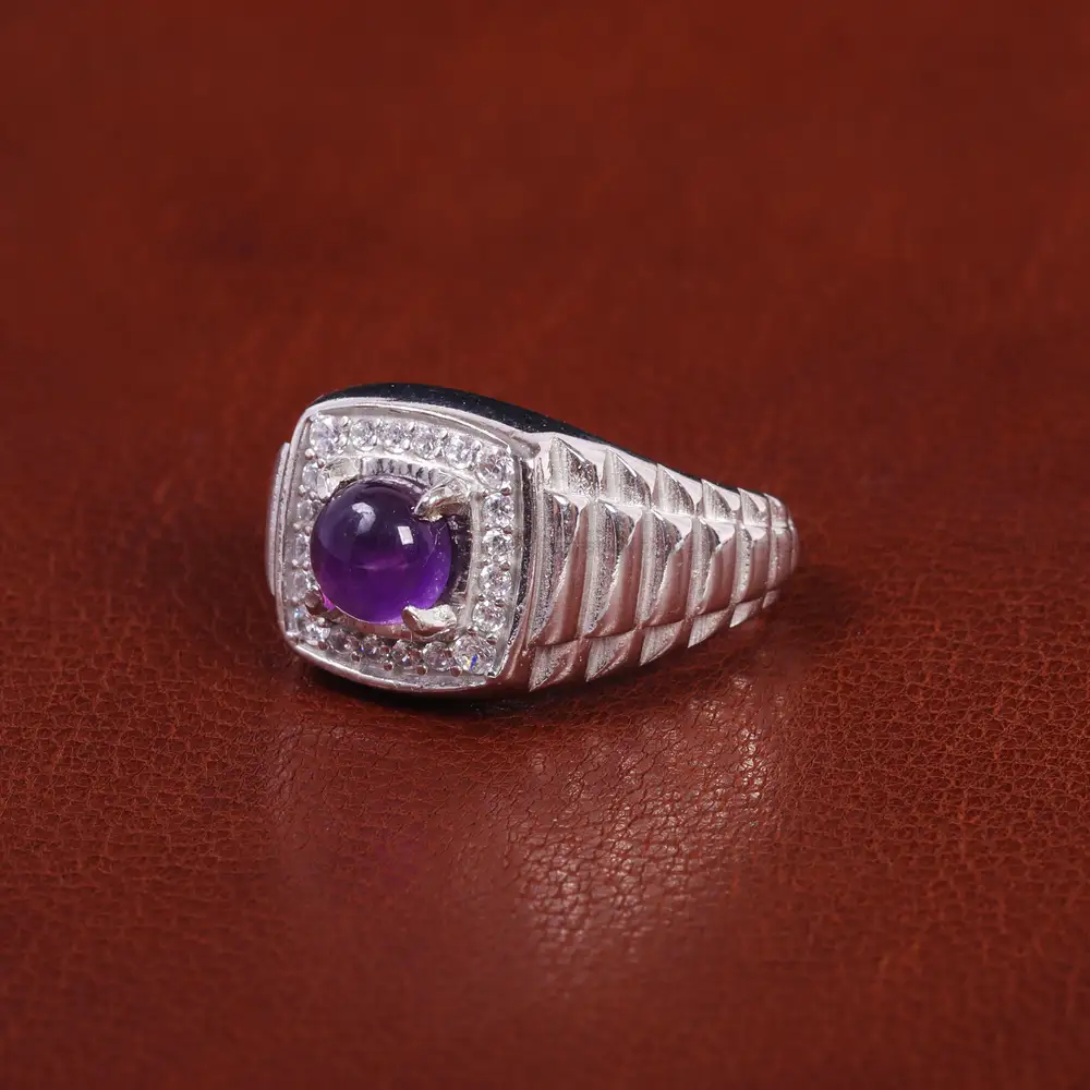 انگشتر آمیتیست مردانه کد 21941