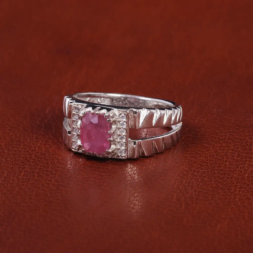 انگشتر یاقوت سرخ مردانه کد 21942