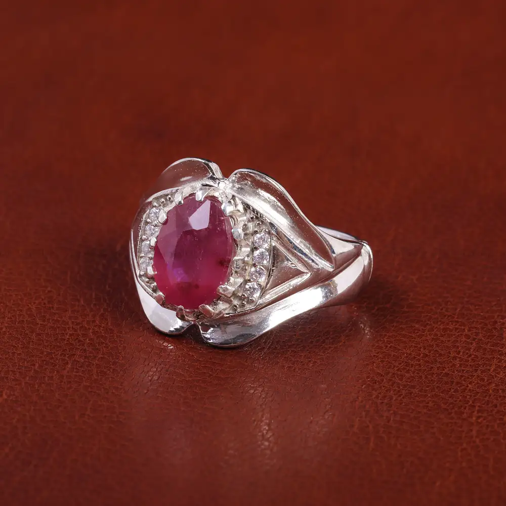 انگشتر یاقوت سرخ مردانه کد 21945