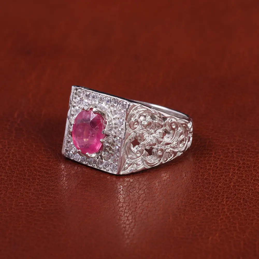 انگشتر یاقوت سرخ مردانه کد 21948