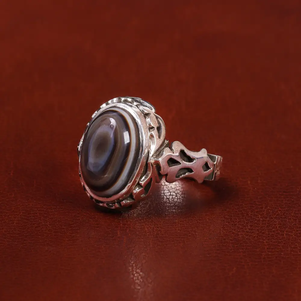 انگشتر عقیق باباقوری مردانه کد 22268