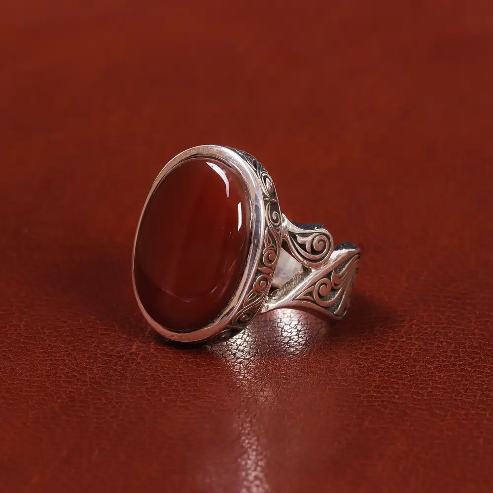 انگشتر عقیق یمن مردانه کد 22269