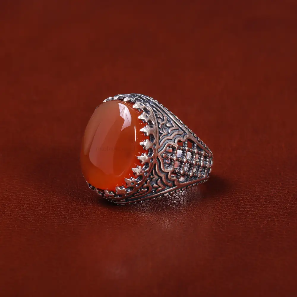 انگشتر عقیق یمن مردانه کد 22293