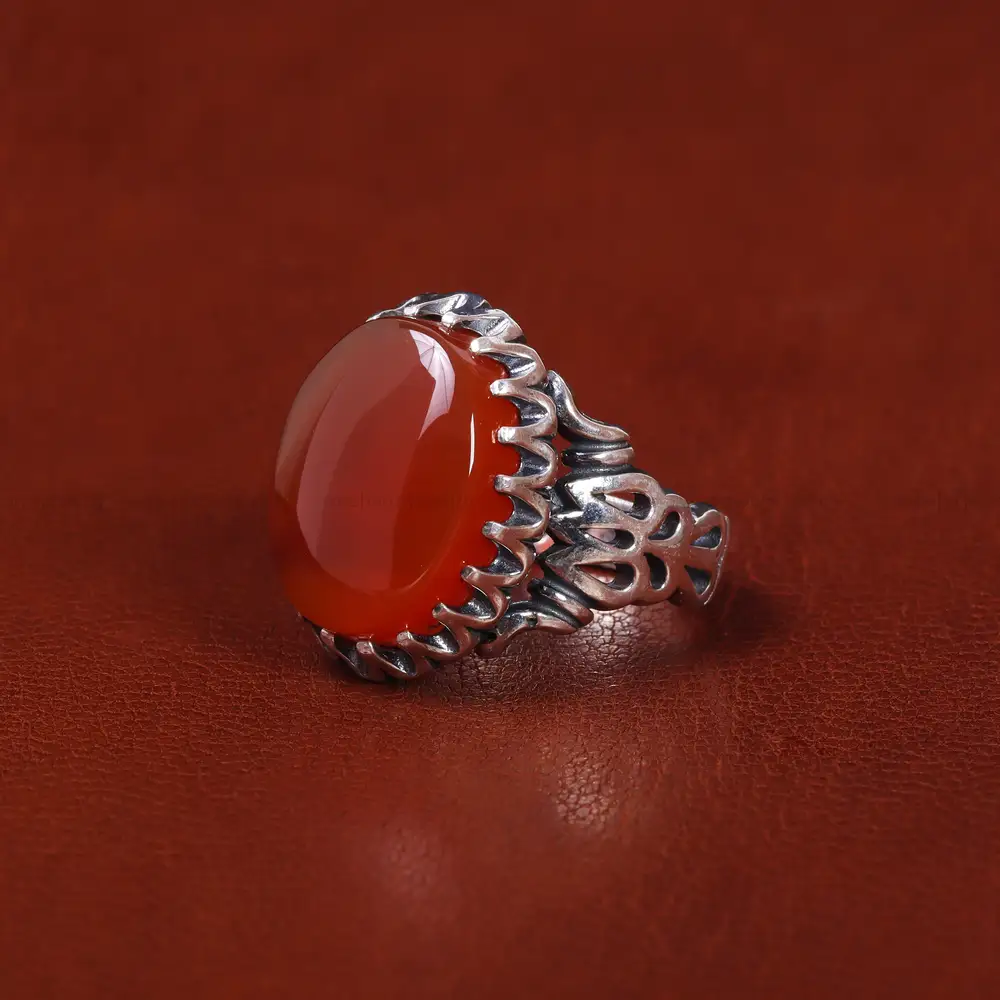 انگشتر عقیق یمن مردانه کد 22295