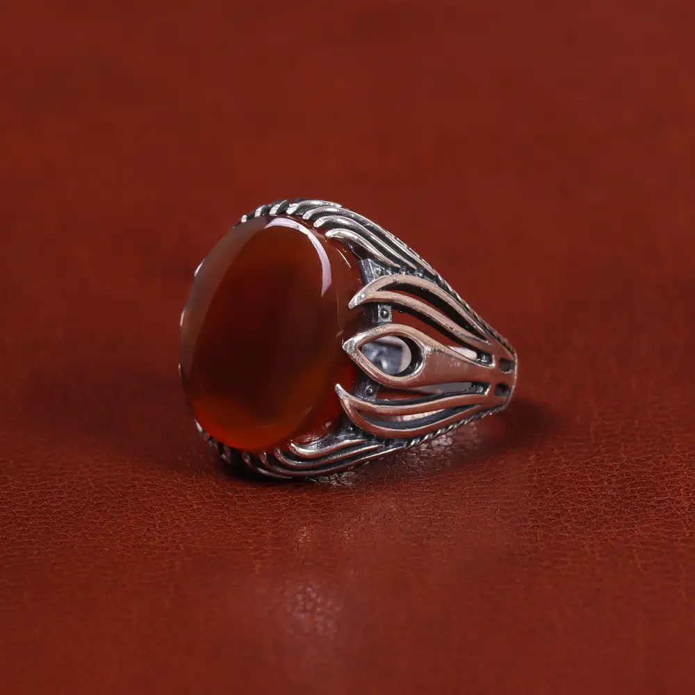 انگشتر عقیق یمن مردانه کد 22297