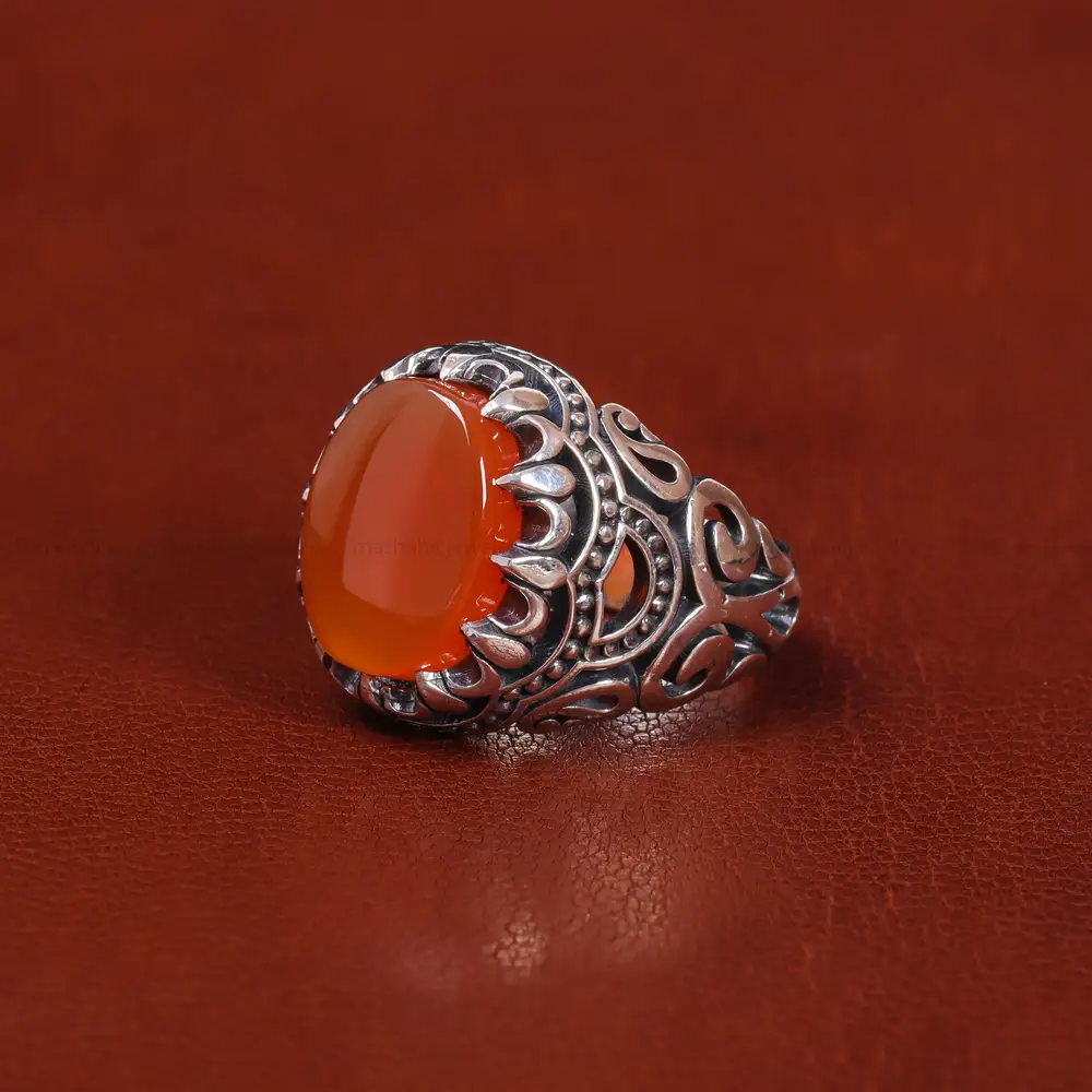 انگشتر عقیق یمن مردانه کد 22300