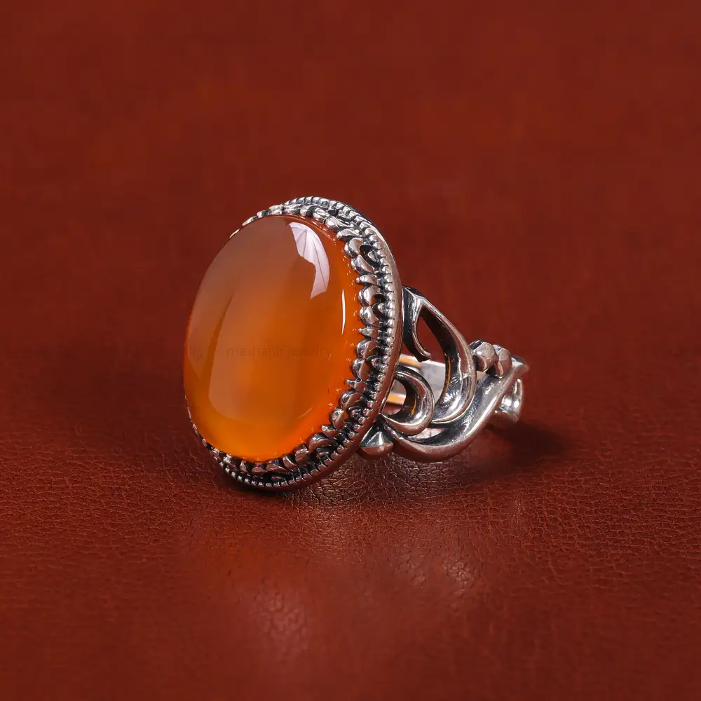 انگشتر عقیق یمن مردانه کد 22302