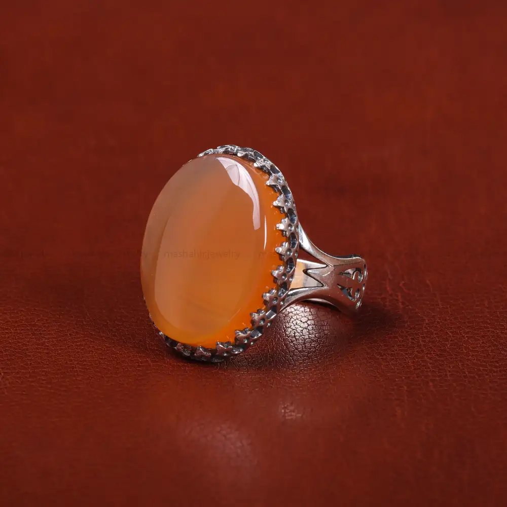 انگشتر عقیق یمن مردانه کد 22303