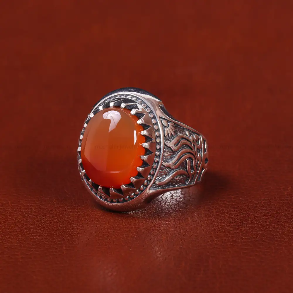 انگشتر عقیق یمن مردانه کد 22304