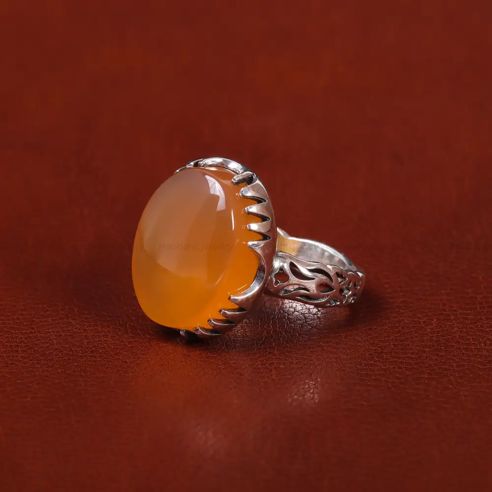 انگشتر عقیق یمن مردانه کد 22308