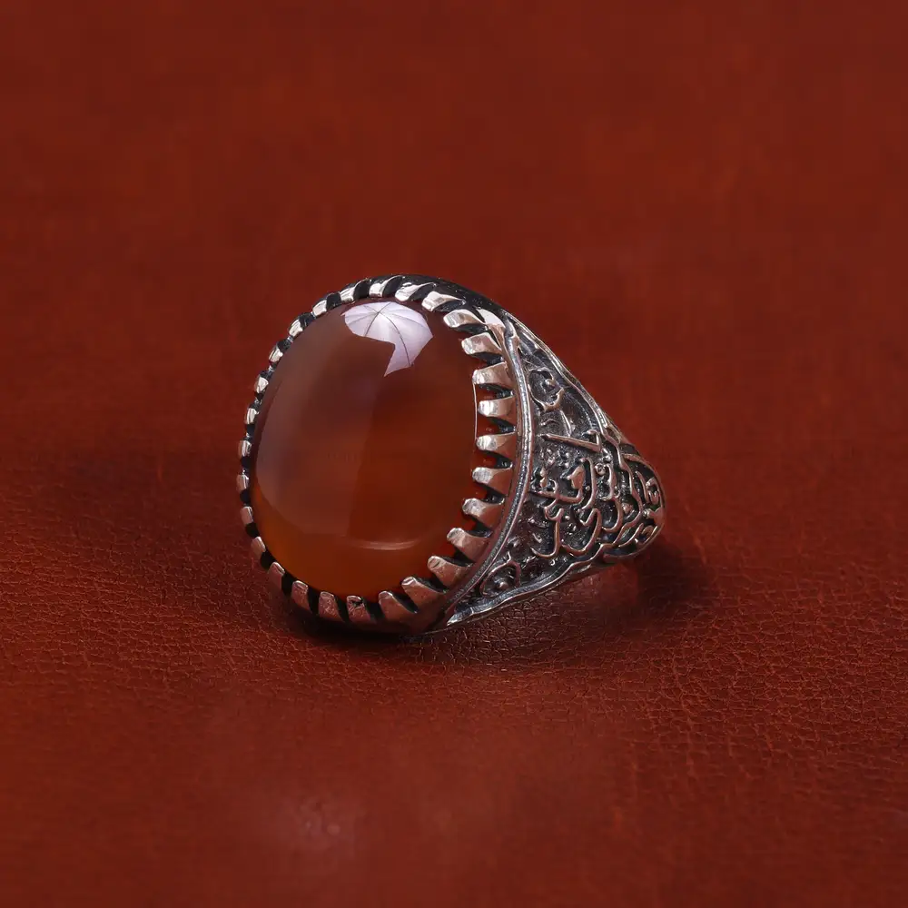 انگشتر عقیق یمن مردانه کد 22314