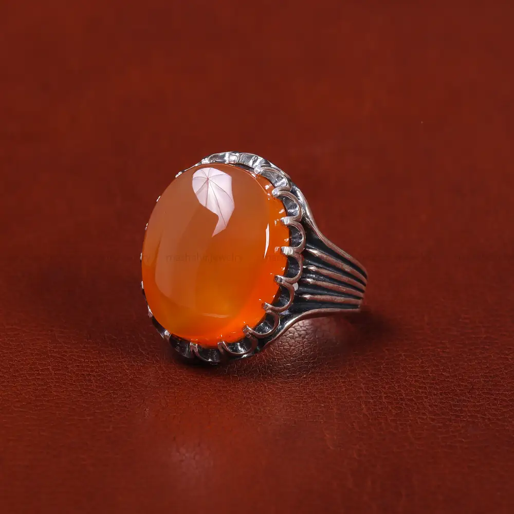 انگشتر عقیق یمن مردانه کد 22315