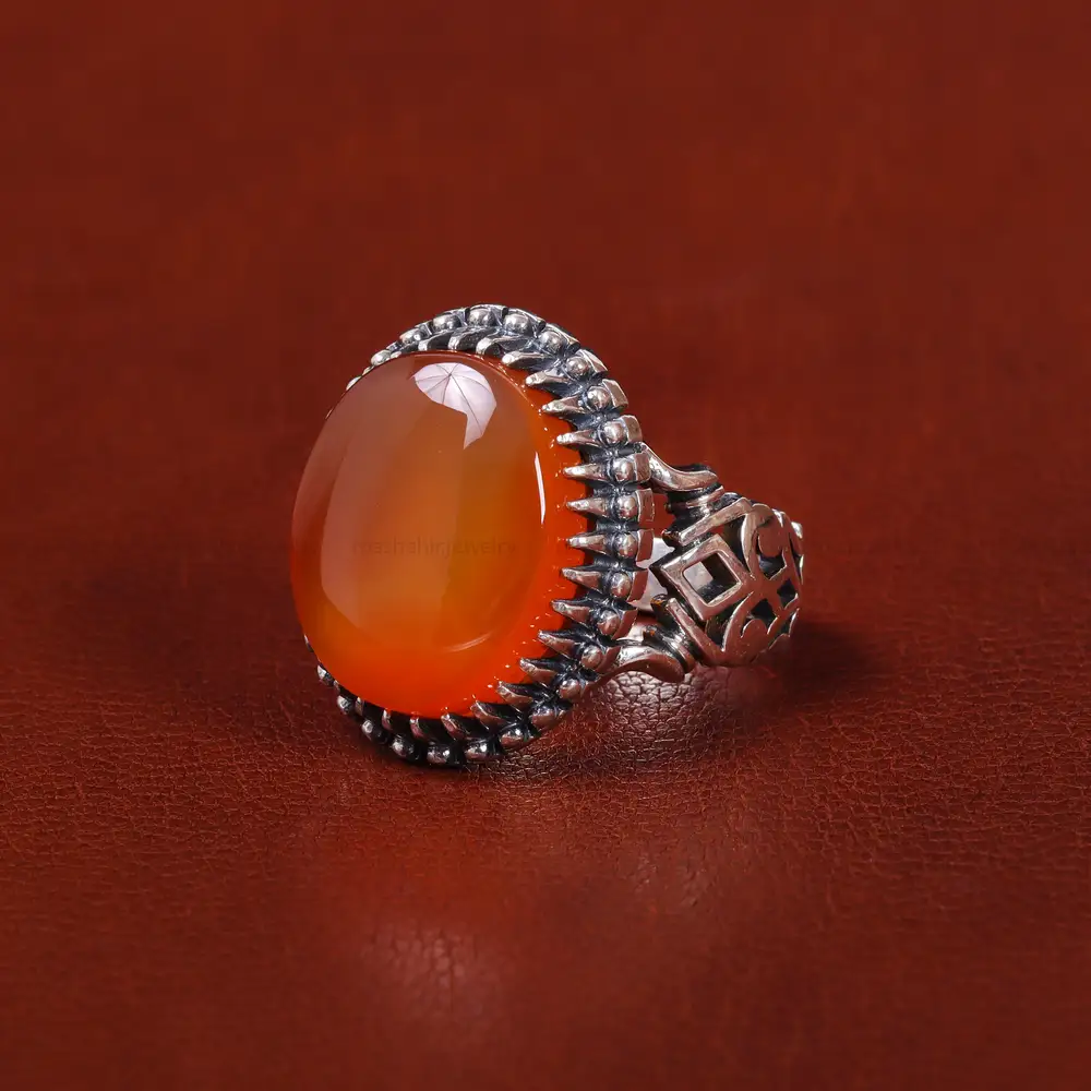 انگشتر عقیق یمن مردانه کد 22320