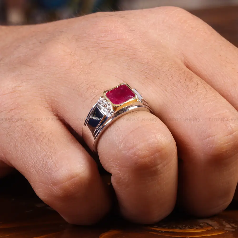 انگشتر یاقوت سرخ مردانه کد 21872