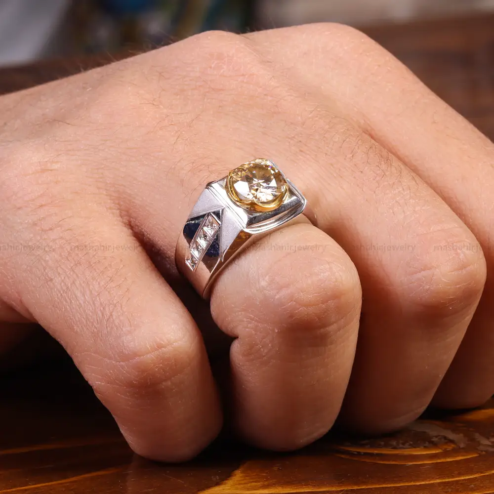انگشتر موزانایت مردانه کد 21876