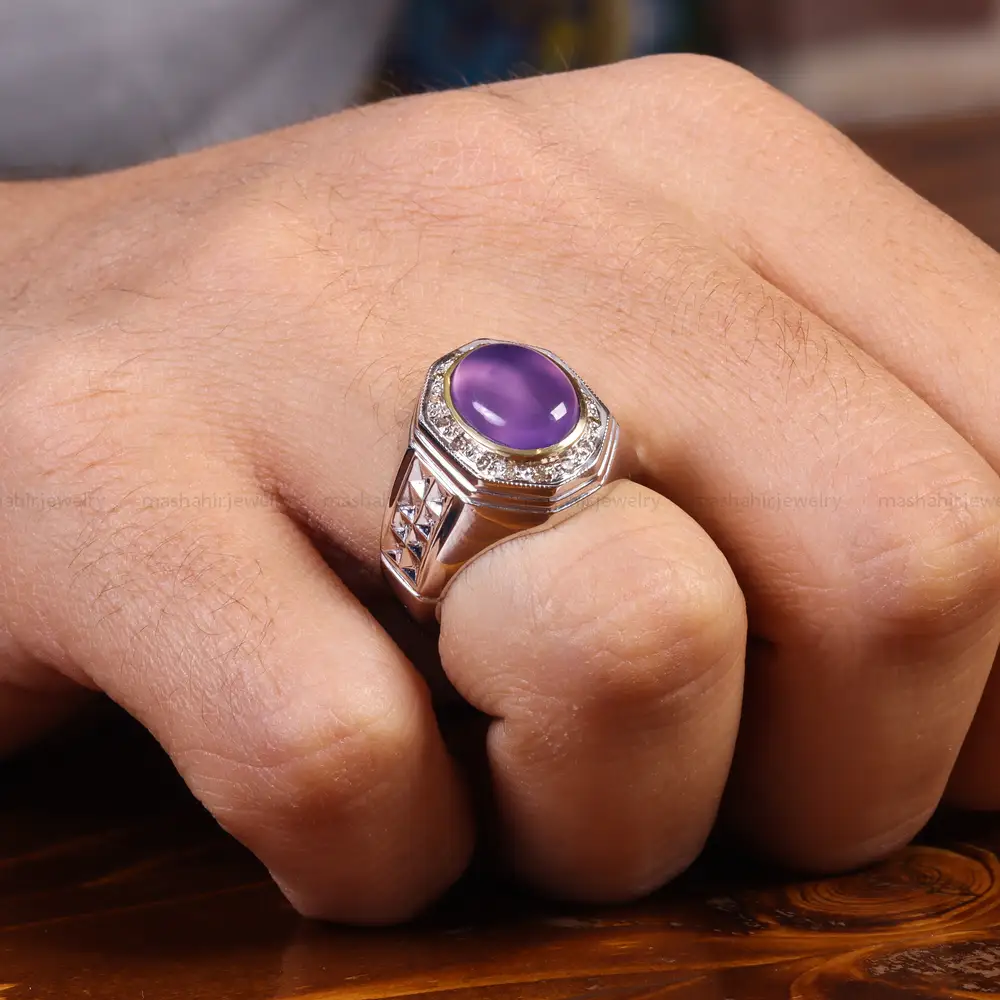 انگشتر عقیق سوسنی مردانه کد 21882