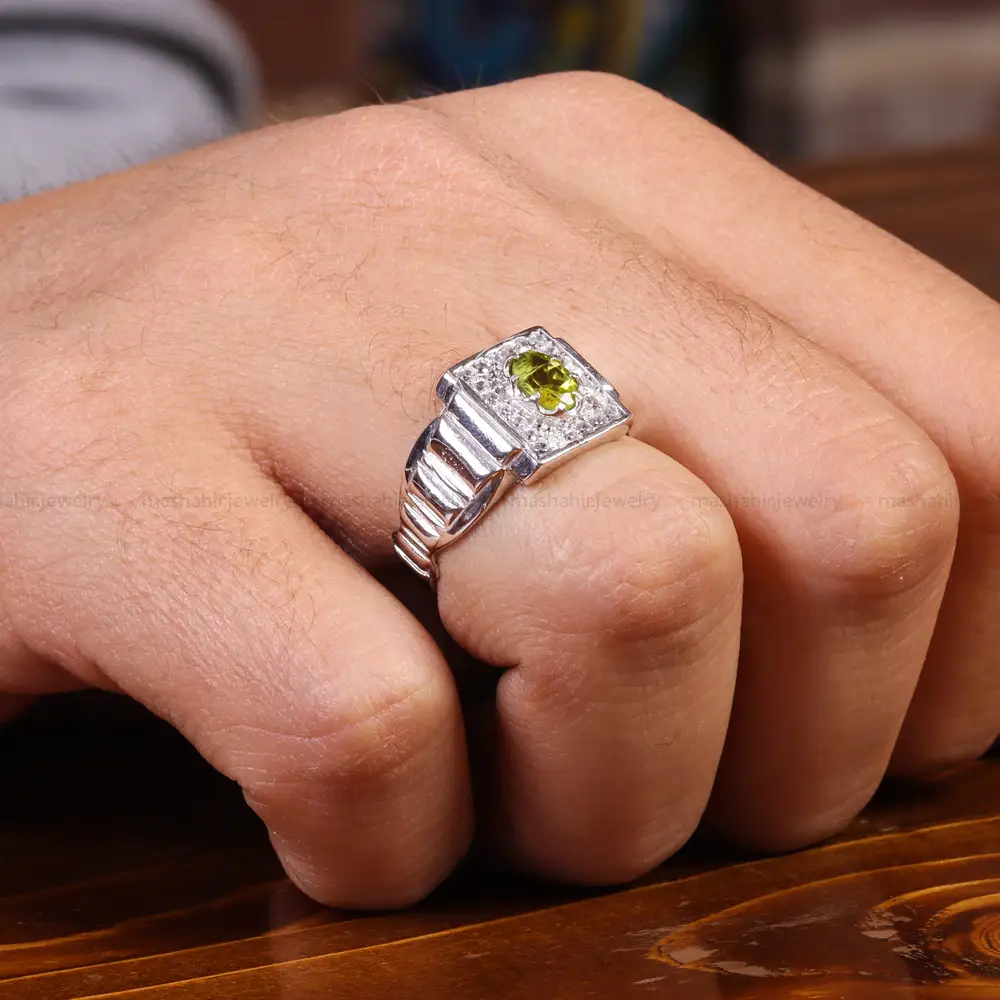 انگشتر زبرجد مردانه کد 21926