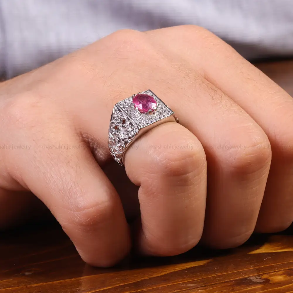 انگشتر یاقوت سرخ مردانه کد 21948