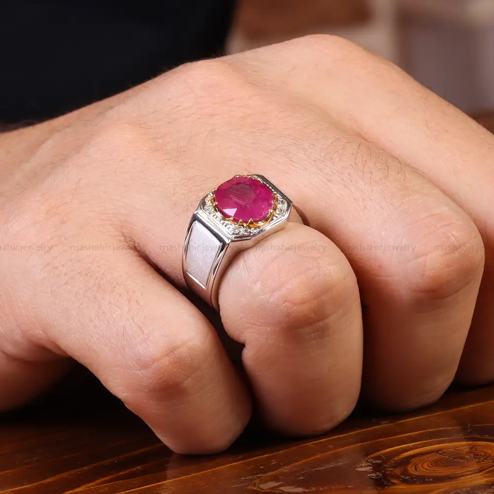 انگشتر یاقوت سرخ مردانه کد 22226