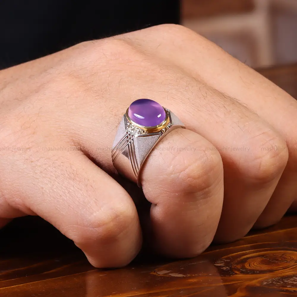 انگشتر عقیق سوسنی مردانه کد 22230