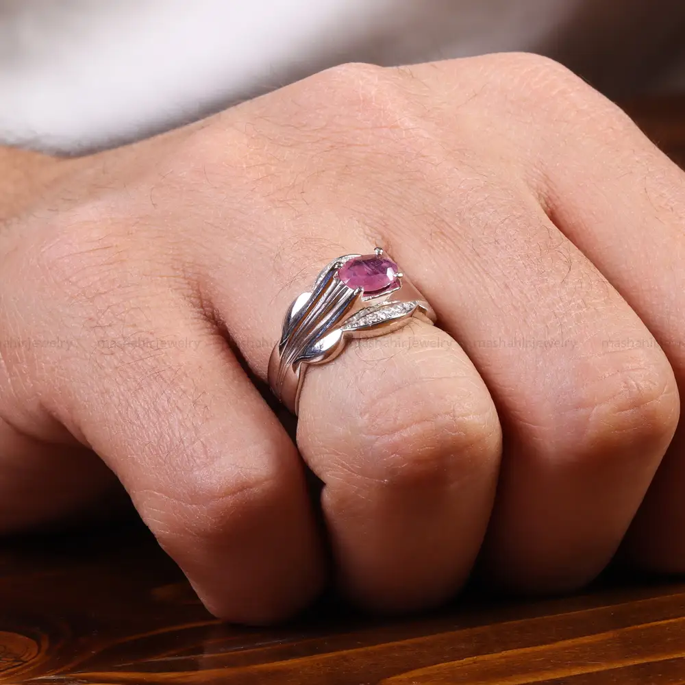 انگشتر یاقوت سرخ مردانه کد 22287