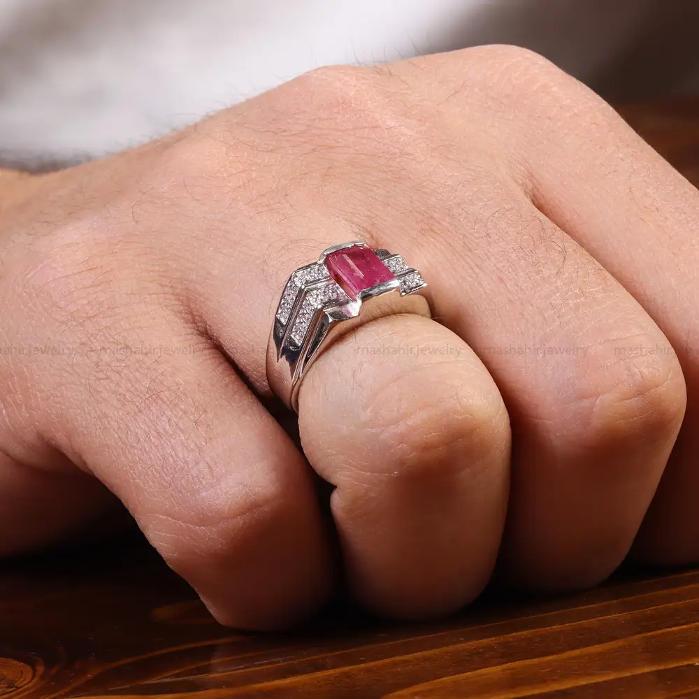 انگشتر یاقوت سرخ مردانه کد 22288