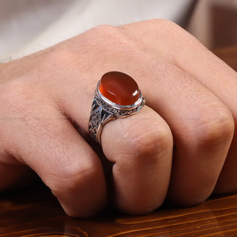 انگشتر عقیق یمن مردانه کد 22306