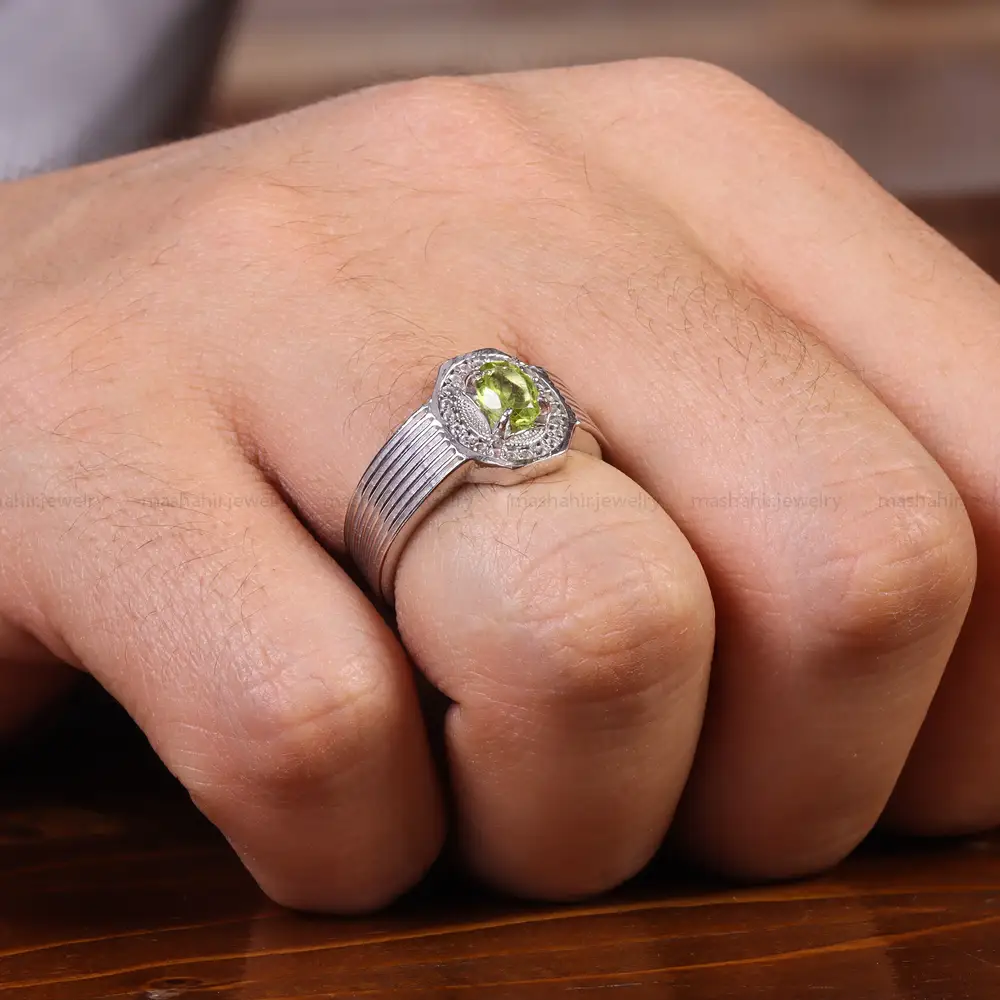 انگشتر زبرجد مردانه کد 22364