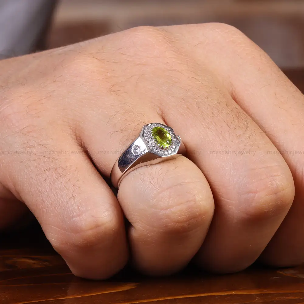 انگشتر زبرجد مردانه کد 22366