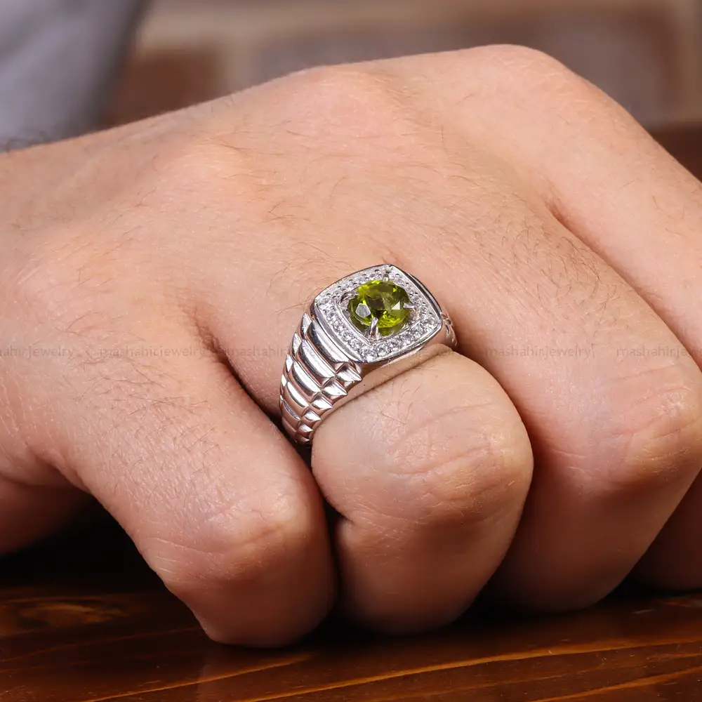 انگشتر زبرجد مردانه کد 22367