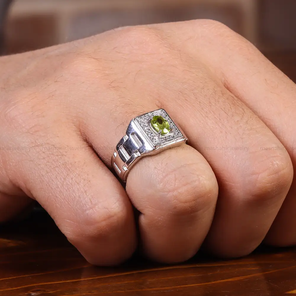 انگشتر زبرجد مردانه کد 22368