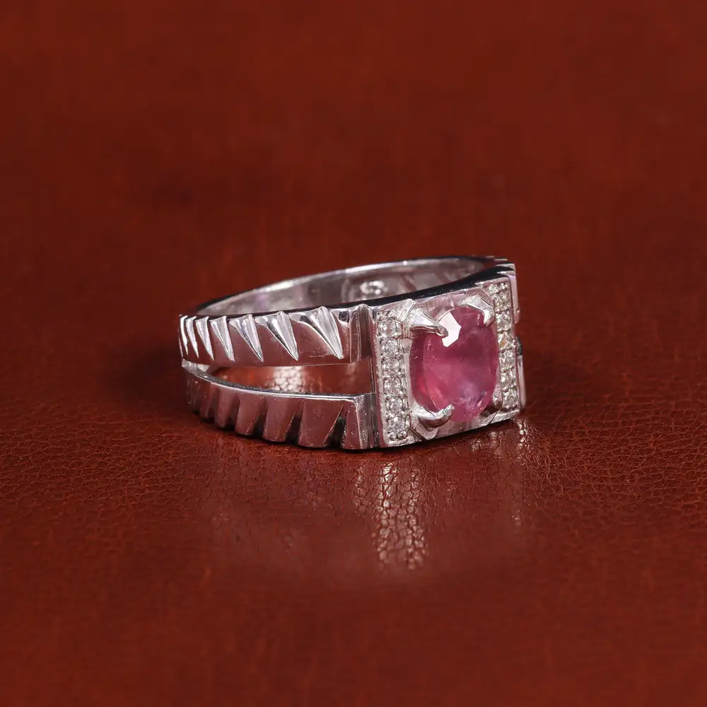 انگشتر یاقوت سرخ مردانه کد 22372