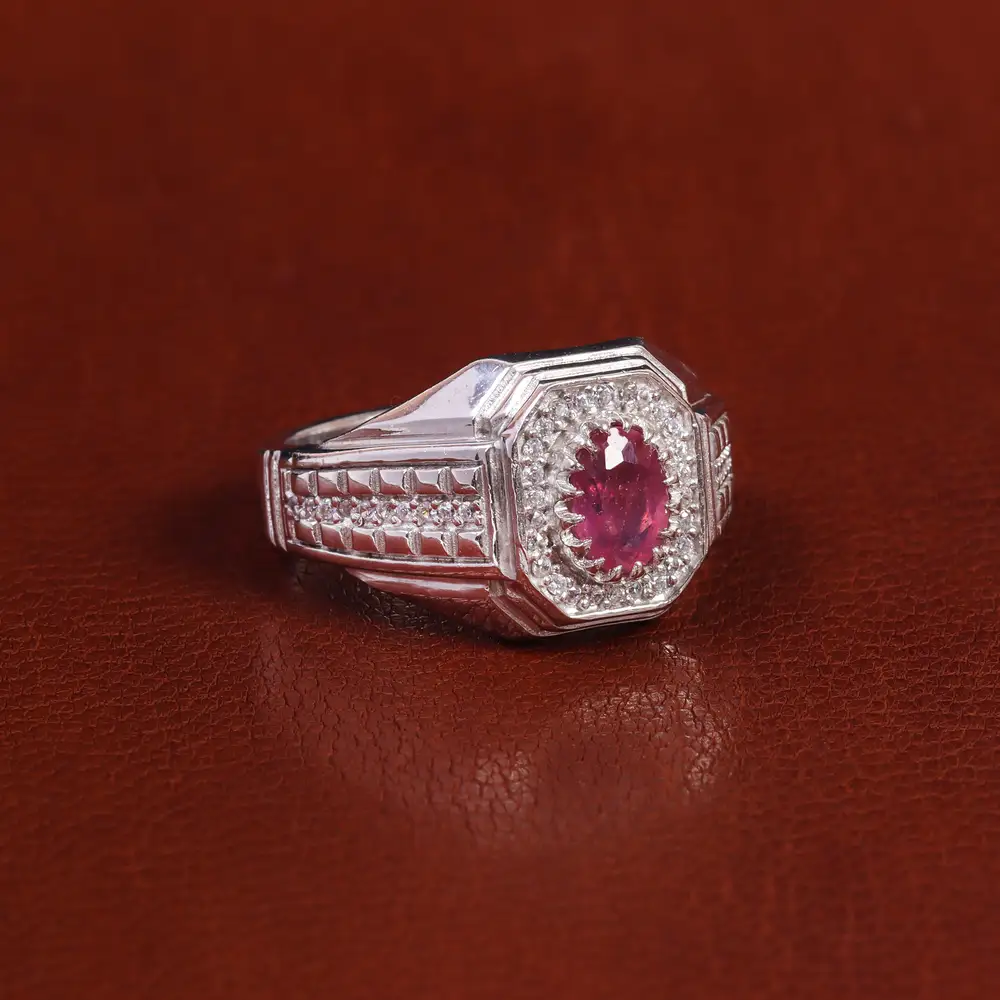 انگشتر یاقوت سرخ مردانه کد 22373