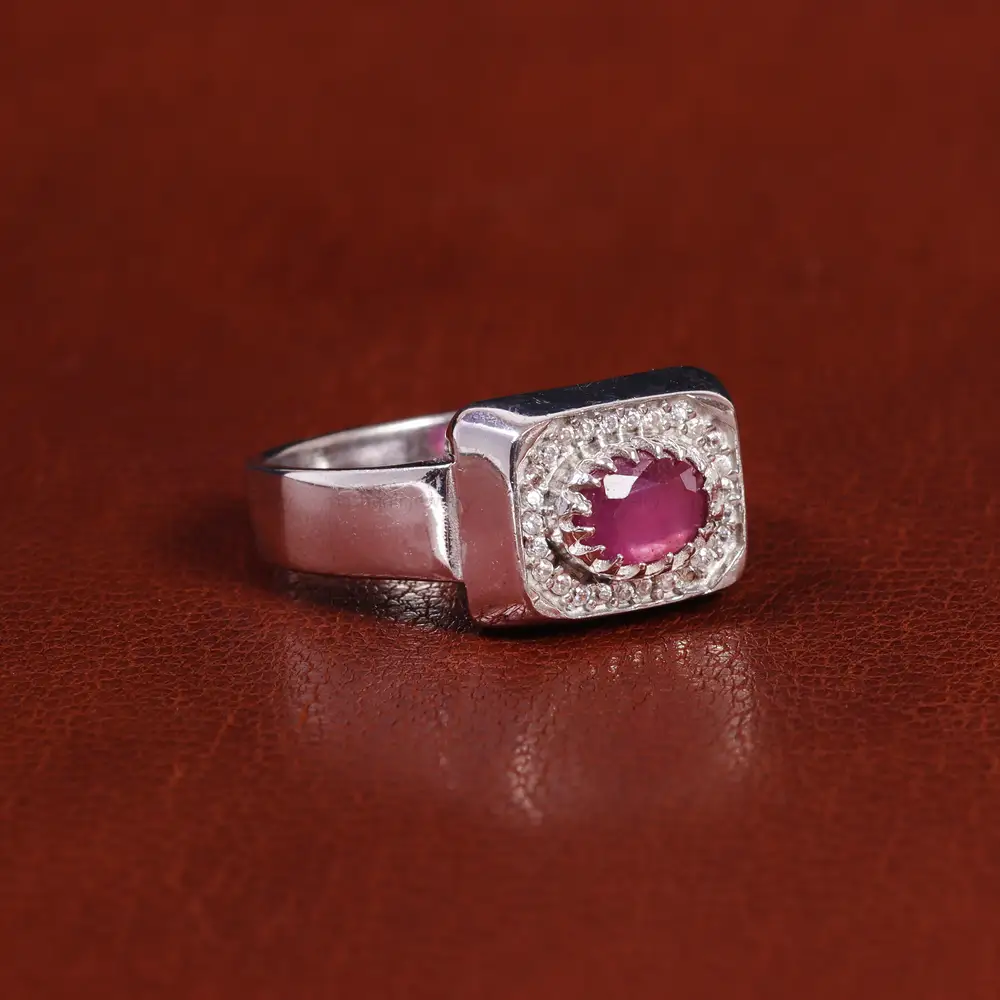 انگشتر یاقوت سرخ مردانه کد 22375