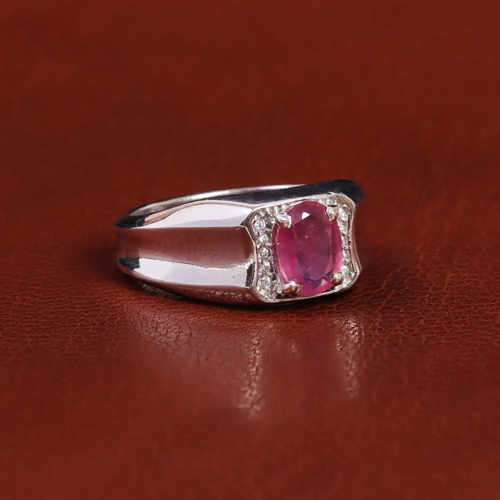 انگشتر یاقوت سرخ مردانه کد 22377