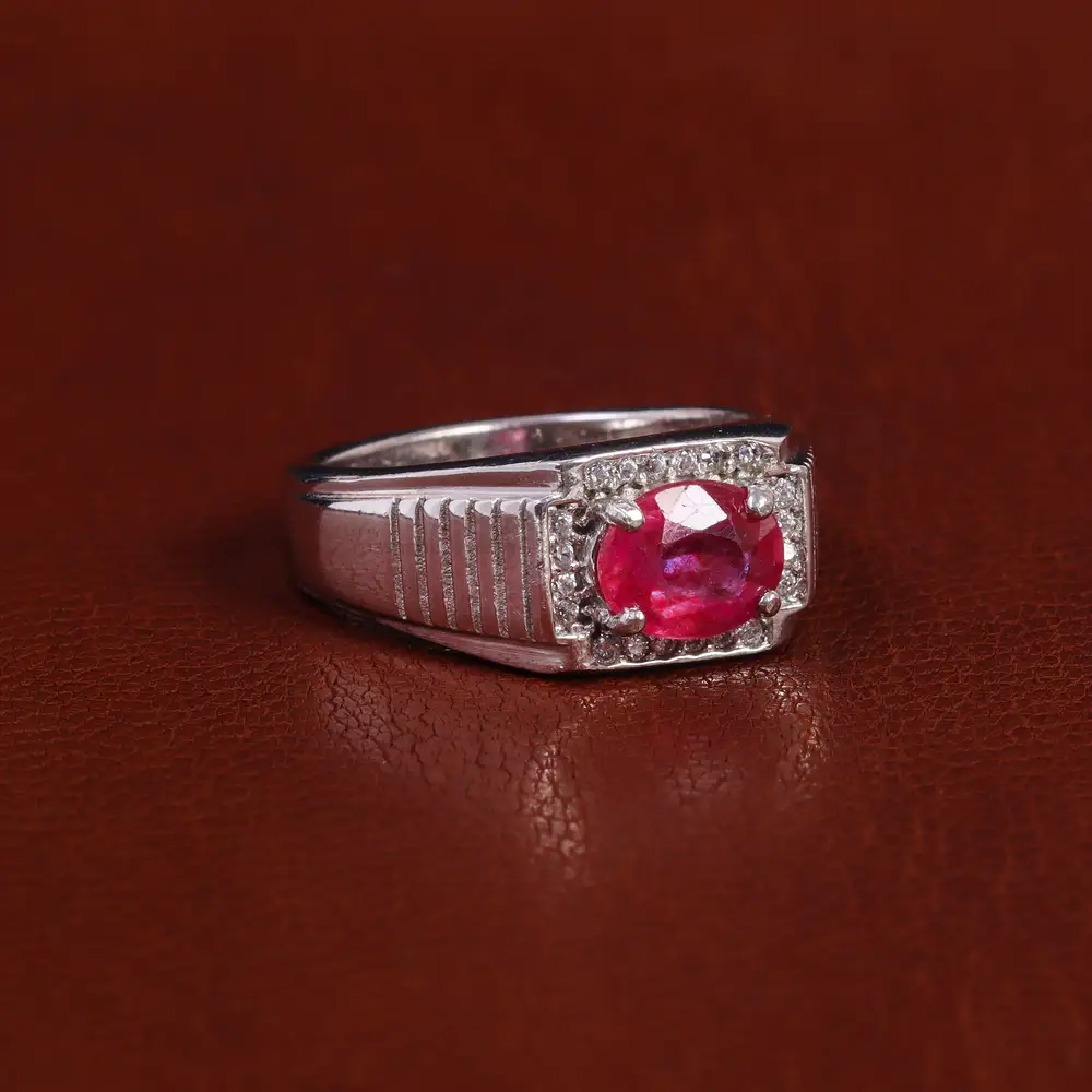 انگشتر یاقوت سرخ مردانه کد 22379