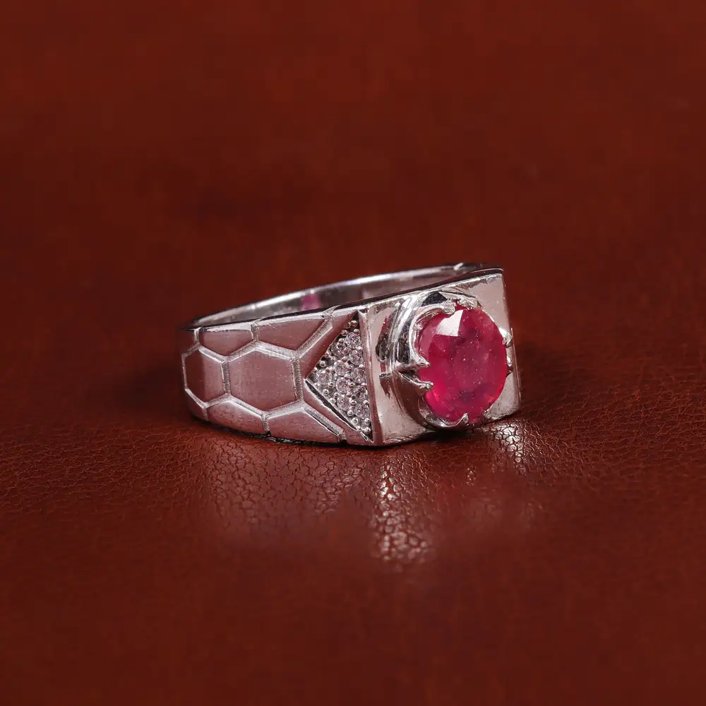 انگشتر یاقوت سرخ مردانه کد 22381