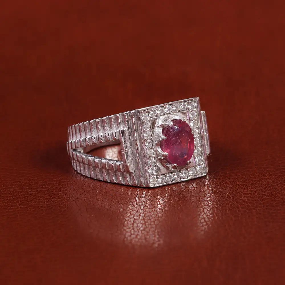 انگشتر یاقوت سرخ مردانه کد 22385