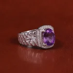 انگشتر آمیتیست مردانه کد 22389