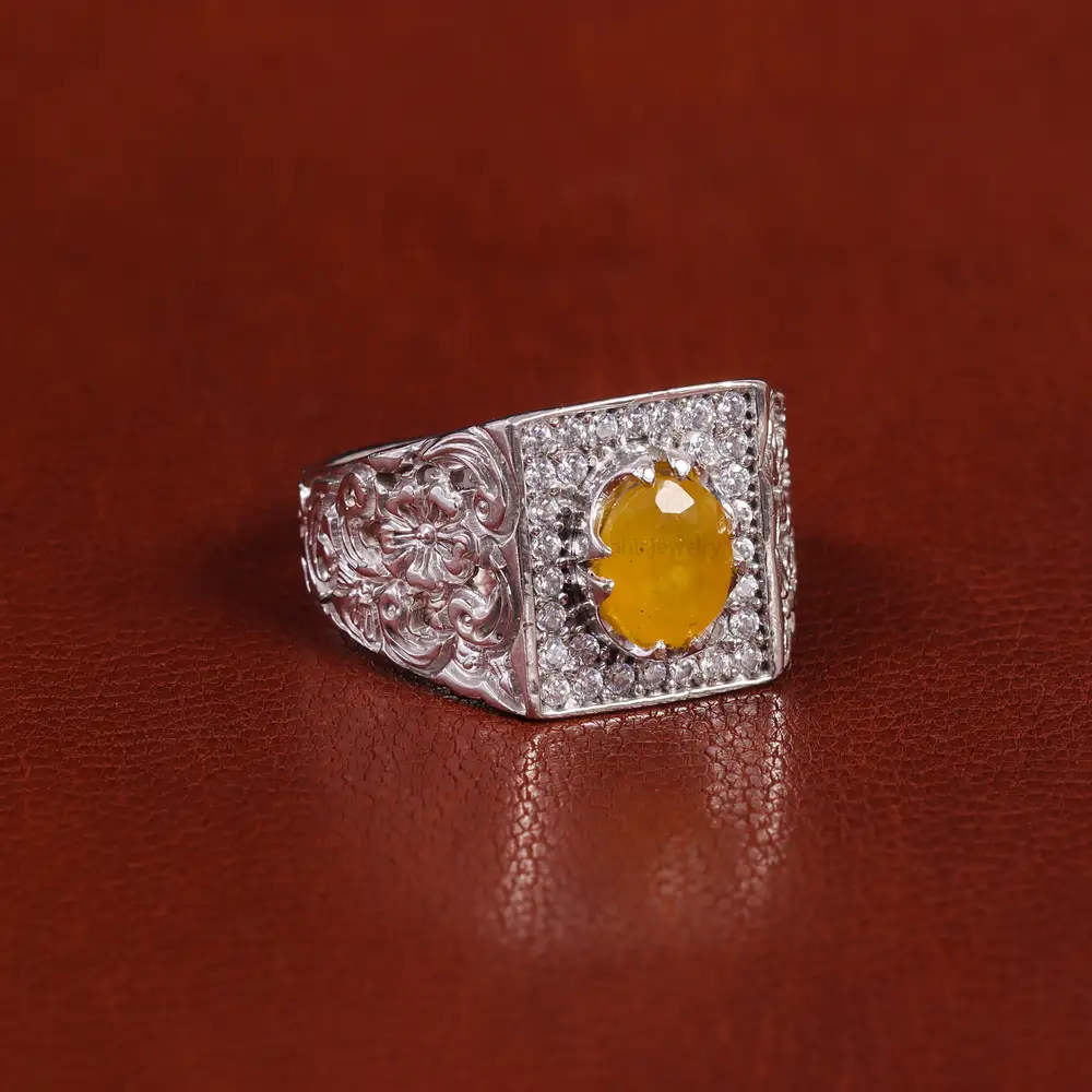 Men's yellow Sapphire ​​ring