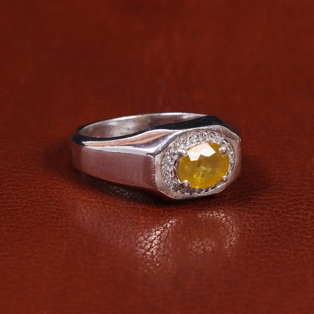 انگشتر یاقوت زرد مردانه کد 22393