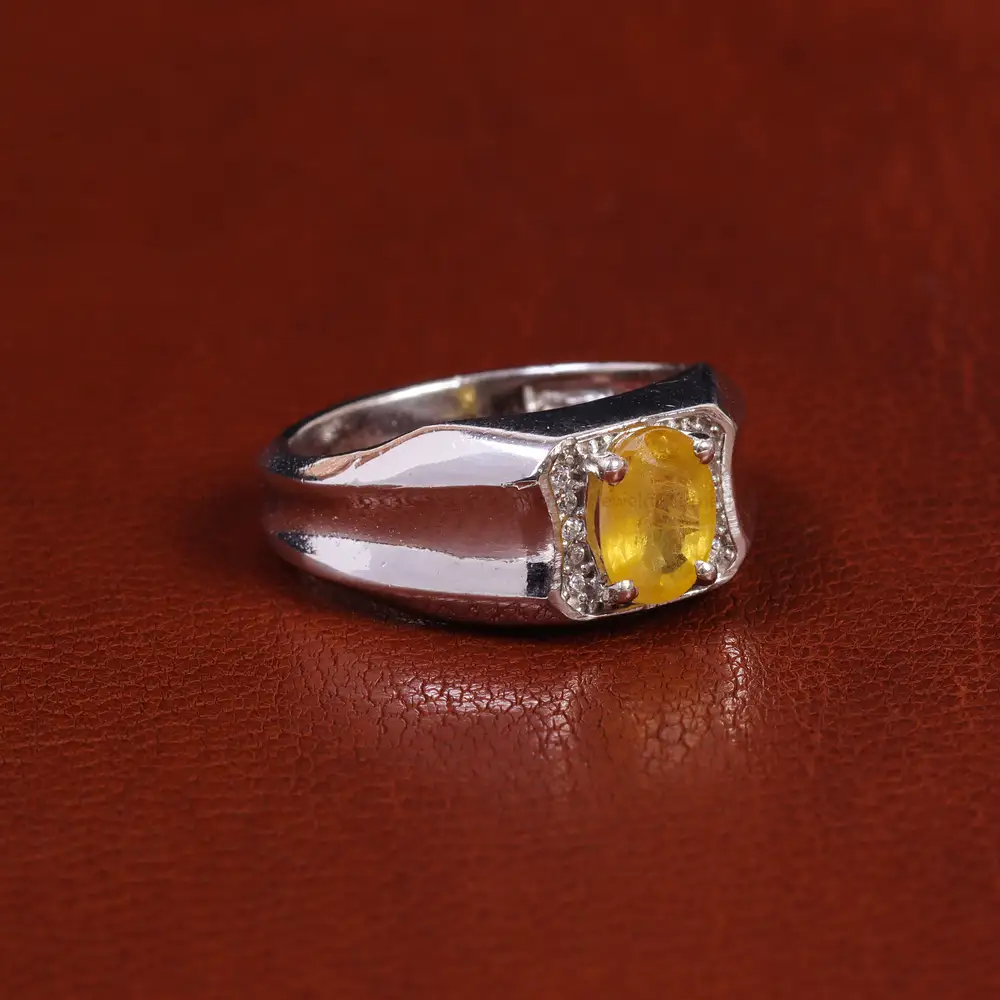 انگشتر یاقوت زرد مردانه کد 22394